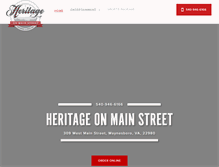 Tablet Screenshot of heritageonmainstreet.com